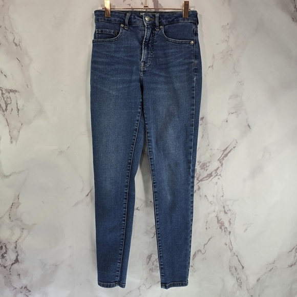 Everlane Jean Women 25 Regular Curvy High Rise Skinny Denim Crop Medium Wash - Picture 5 of 10